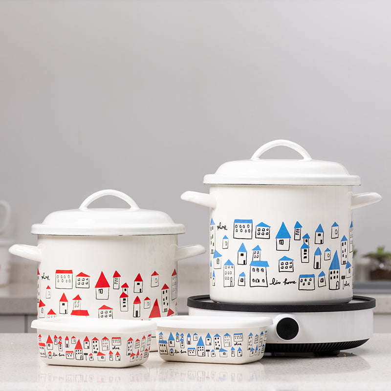 Agate Enamel Multi-Purpose Pot Stew Pot Stockpot Cooking Pot Casserole
