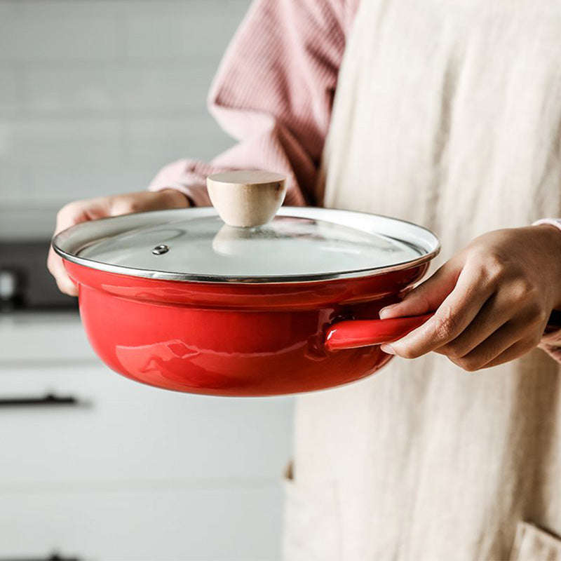 Agate Enamel Shallow Casserole 27cm with boil over guard design