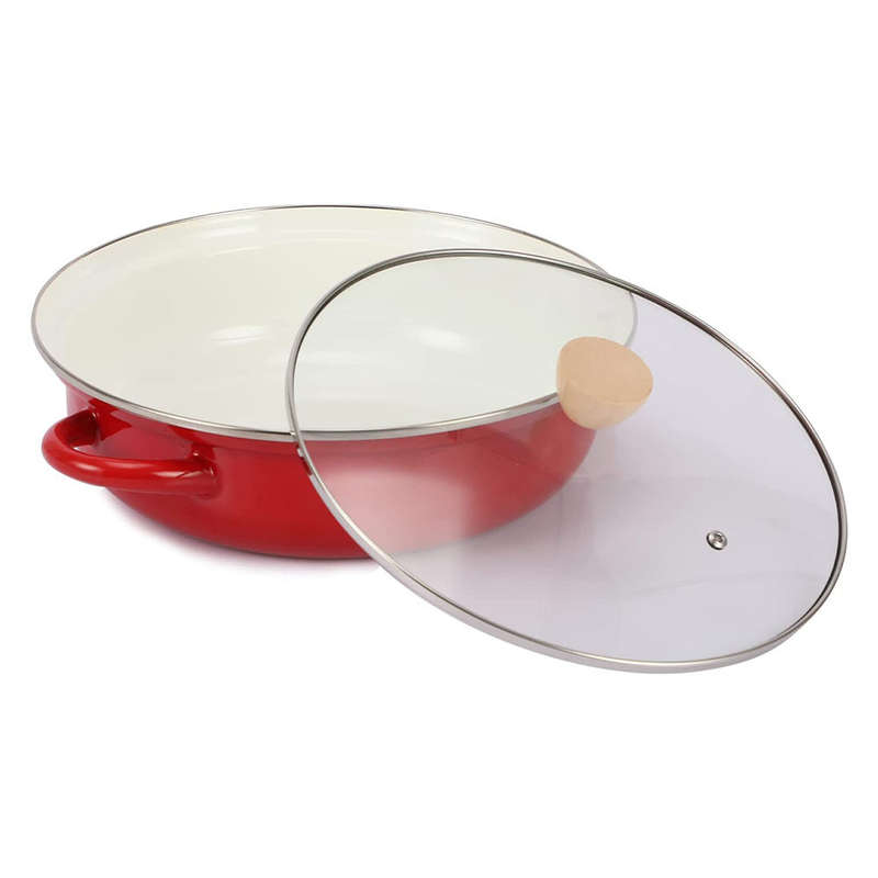 Agate Enamel Shallow Casserole 27cm with boil over guard design