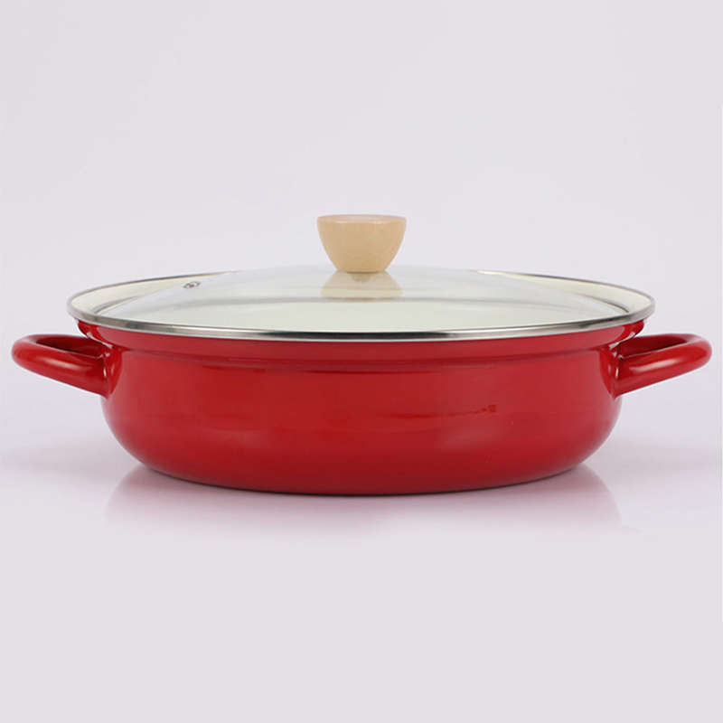 Agate Enamel Shallow Casserole 27cm with boil over guard design