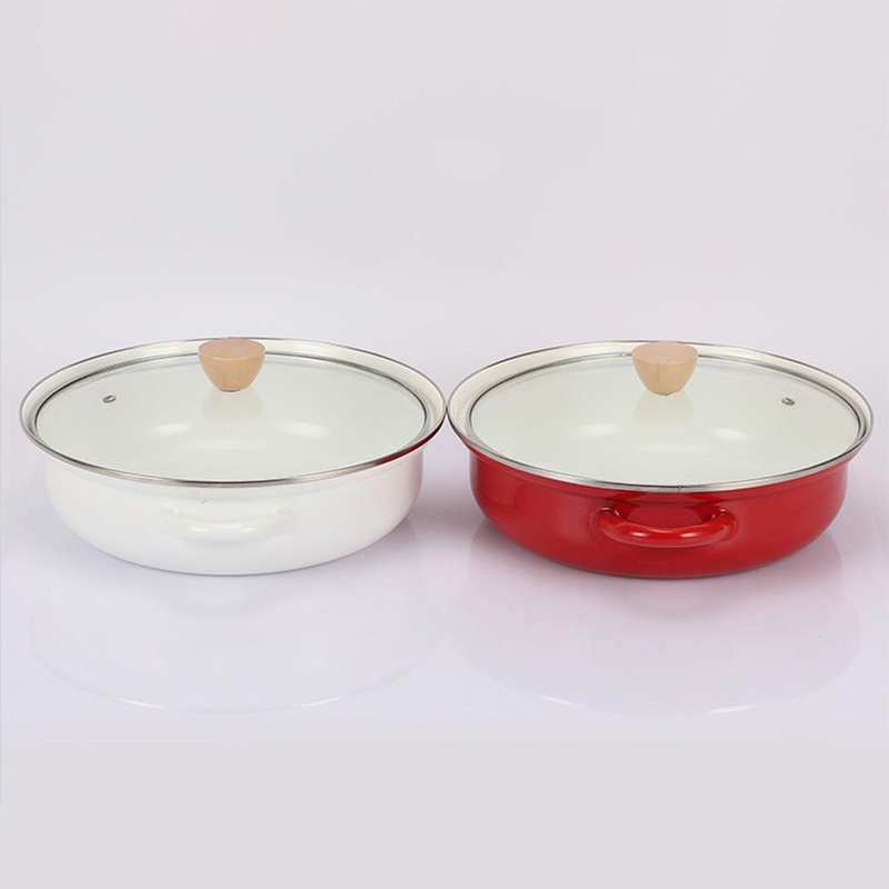 Agate Enamel Shallow Casserole 27cm with boil over guard design