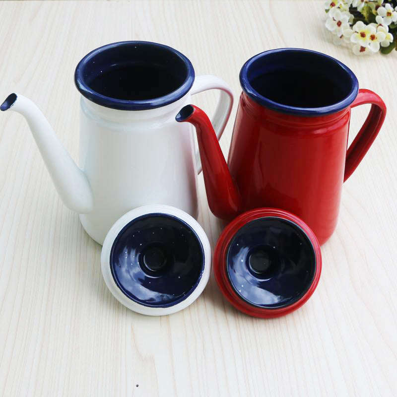 Agate Premier Quality Enamel Gooseneck Teapot 1.1LT