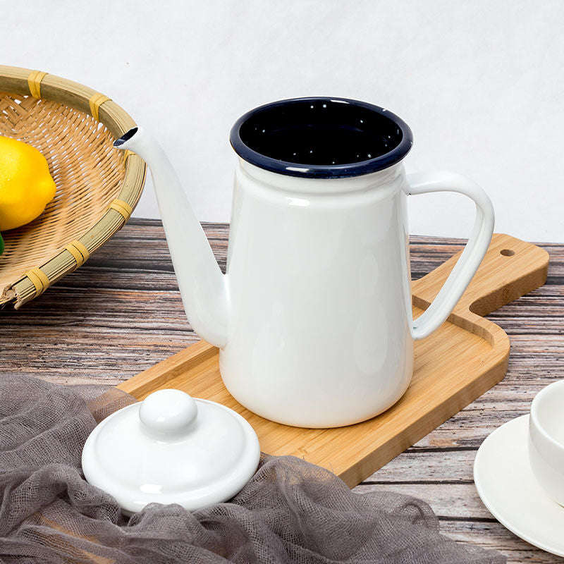 Agate Premier Quality Enamel Gooseneck Teapot 1.1LT