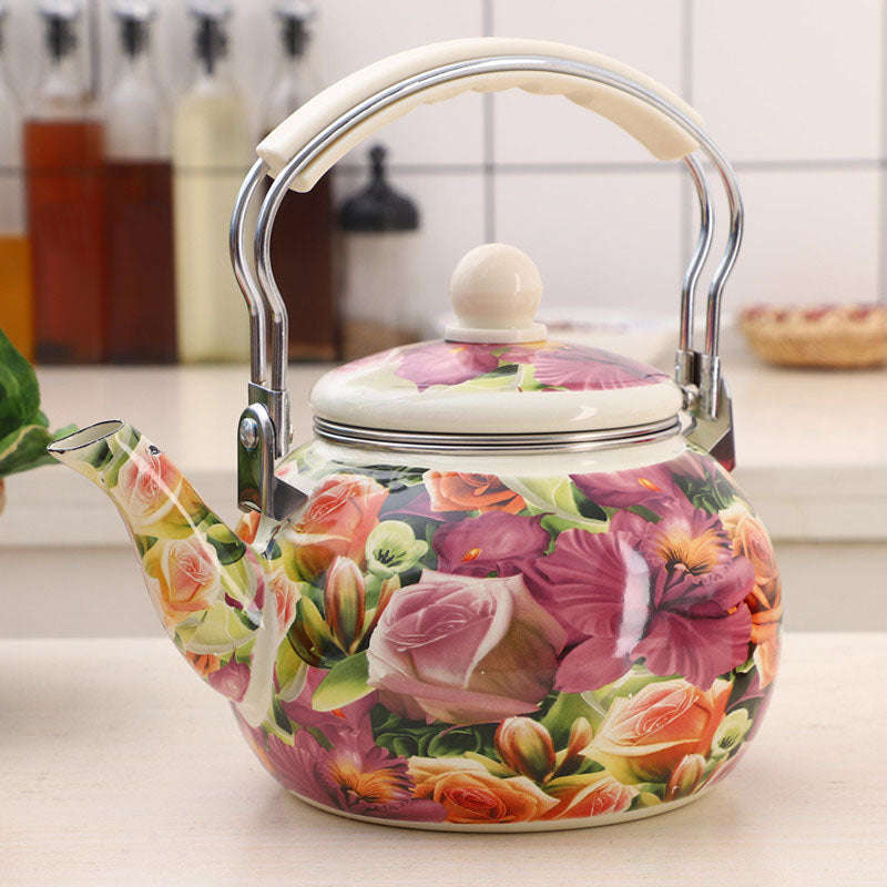 Agate Enamel Round Teapot 2.5LT with Strainer