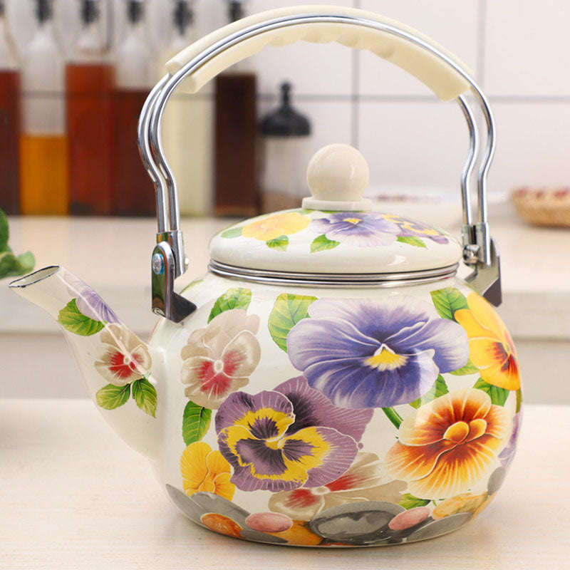 Agate Enamel Round Teapot 2.5LT with Strainer