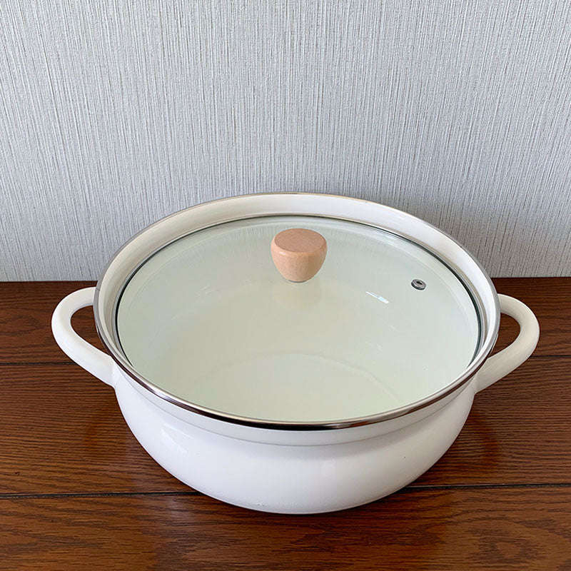 Agate Enamel Shallow Casserole 27cm with boil over guard design