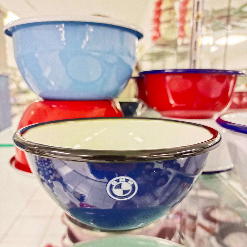 Premier Quality Vintage Enamel Bowl 12cm Navy