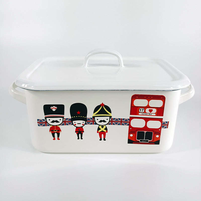 Enamel Bread Bin, Bread Box, Storage Box, Food Box, Container, Storage Bin (Suitable for one loaf...