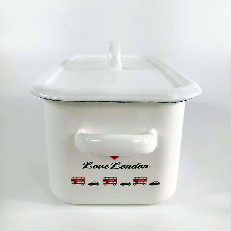 Enamel Bread Bin, Bread Box, Storage Box, Food Box, Container, Storage Bin (Suitable for one loaf...