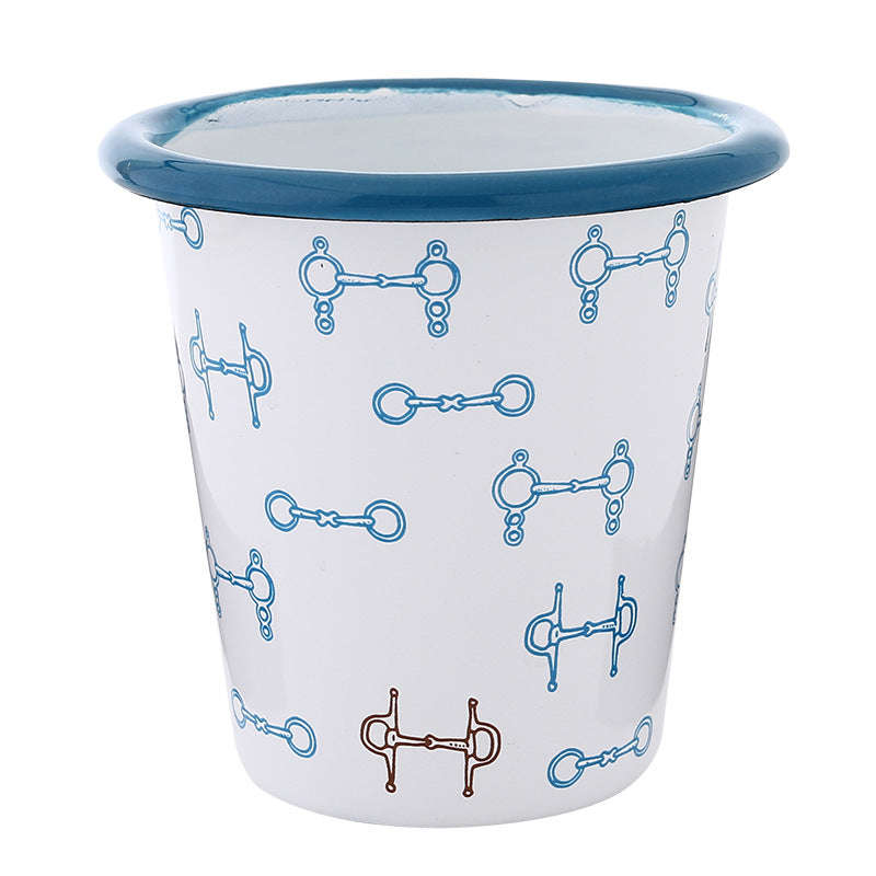 Decorated Enamel Vintage Tumbler Water Cup 9cm