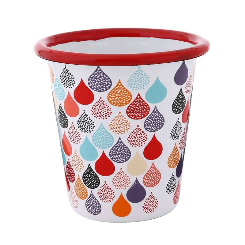 Decorated Enamel Vintage Tumbler Water Cup 9cm