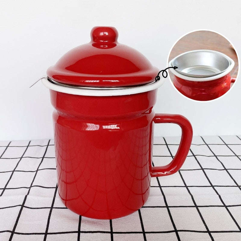 Agate Premier Quality Enamel Coffee Pot Teapot (Round Design)