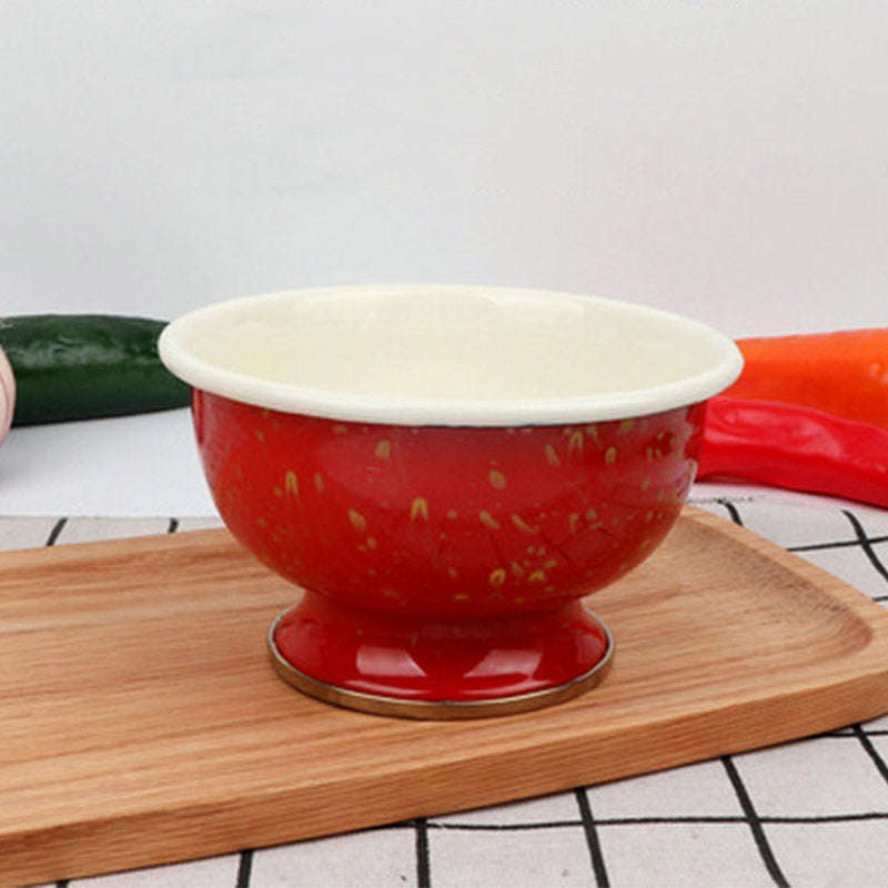 Agate Enamel Serving Bowl with Stand