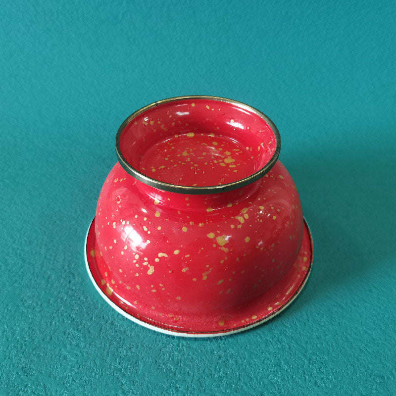 Agate Enamel Serving Bowl with Stand