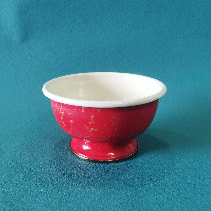 Agate Enamel Serving Bowl with Stand