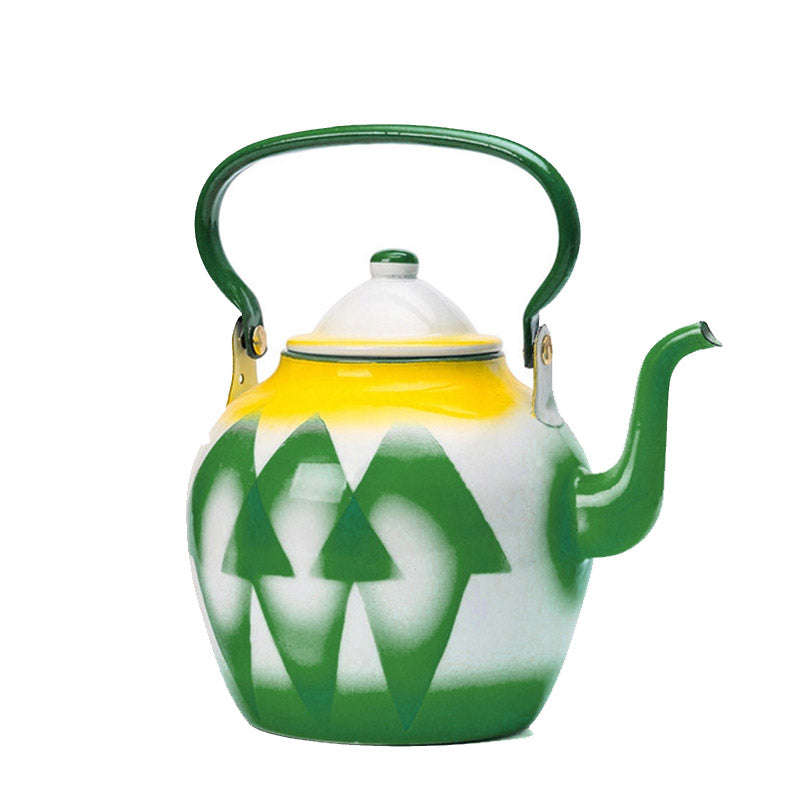 Garnet Enamel Tea Pot - 14cm/1.6LT / Green