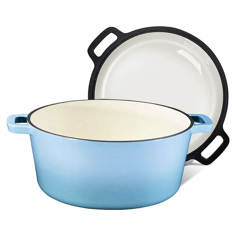 La Cocina Cast Iron 2 in 1 Casserole with Frypan Lid 26cm (one pot only)