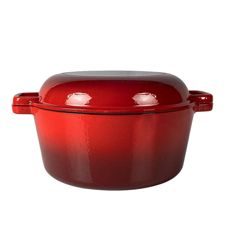 La Cocina Cast Iron 2 in 1 Casserole with Frypan Lid 26cm (one pot only)
