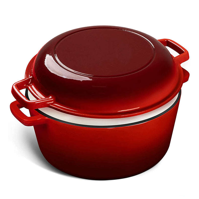 La Cocina Cast Iron 2 in 1 Casserole with Frypan Lid 26cm (one pot only)
