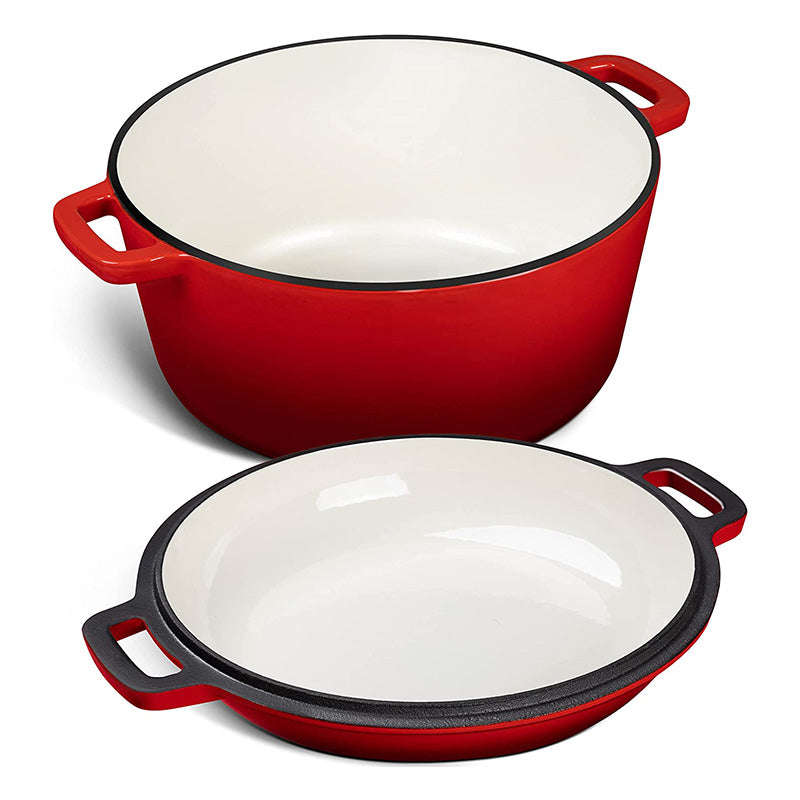 La Cocina Cast Iron 2 in 1 Casserole with Frypan Lid 26cm (one pot only)