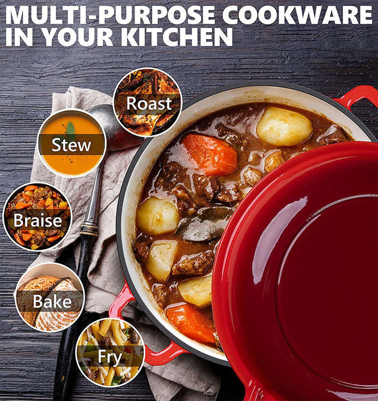 La Cocina Cast Iron 2 in 1 Casserole with Frypan Lid 26cm (one pot only)