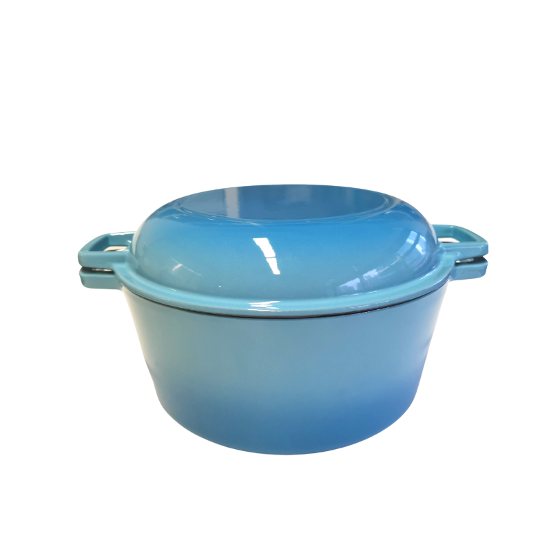 La Cocina Cast Iron 2 in 1 Casserole with Frypan Lid 26cm (one pot only)