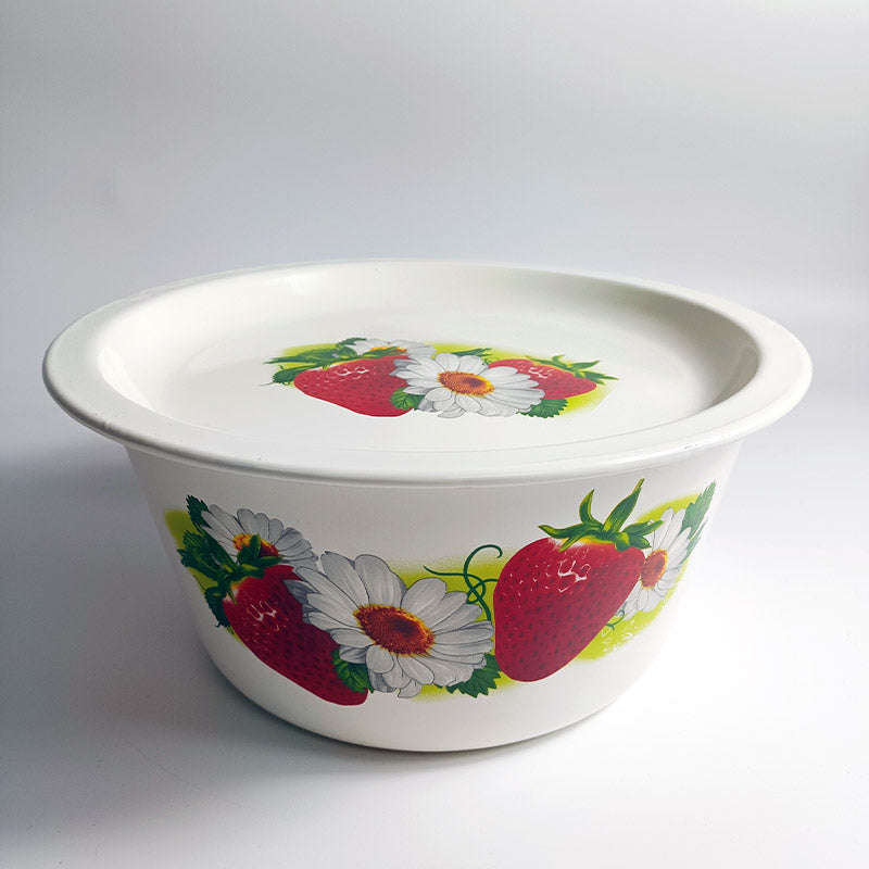 Agate Enamel Multi-Purpose Deep Mixing Bowl with Flat Lid 4L