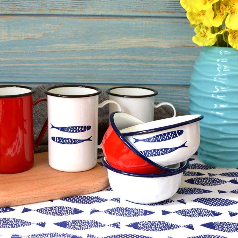 Agate Vintage Enamelware Bowl & Tall Mug (bowls and mugs are sold seperately and can be combined ...