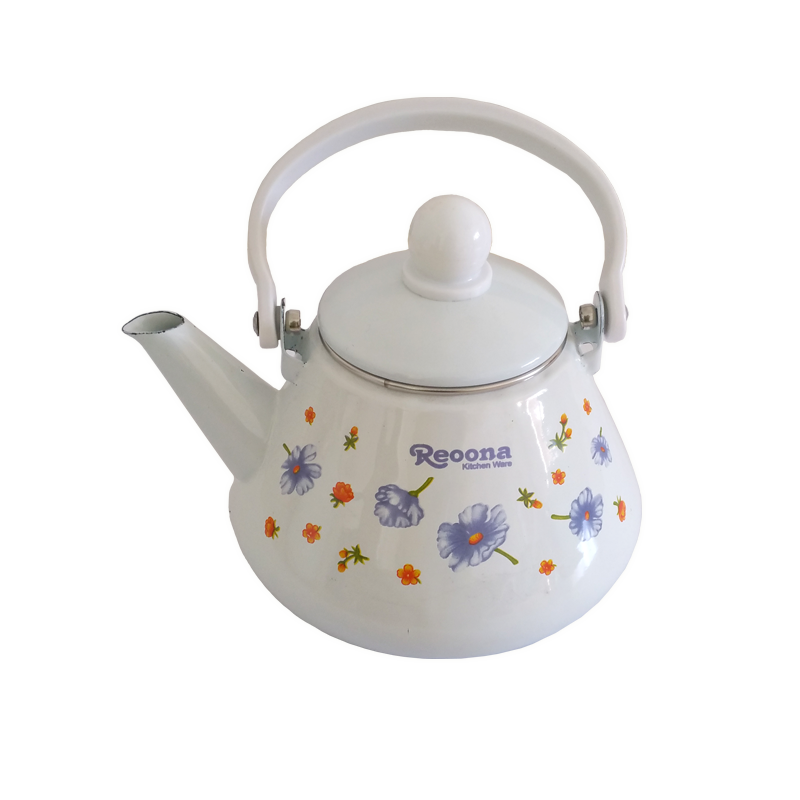New World Enamel Tea Pot 1.2LT - Decorated / 1.2LT