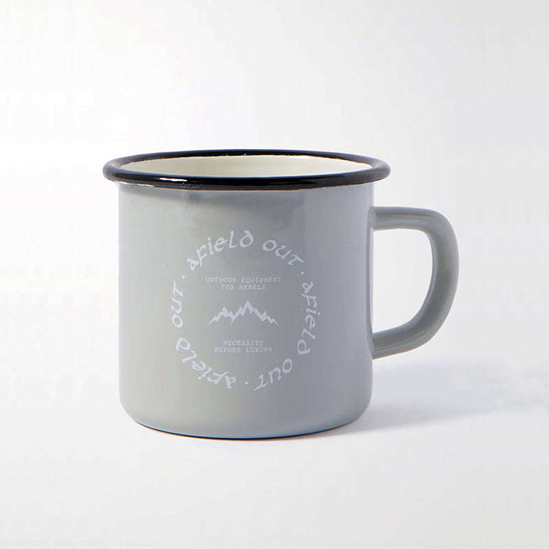 Premier Quality Color Enamel Mug 8cm Gray Decorated