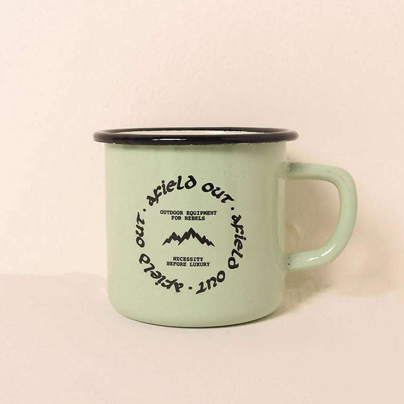 Premier Quality Color Enamel Mug 8cm Gray Decorated