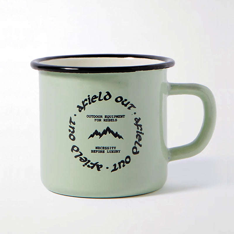 Premier Quality Color Enamel Mug 8cm Gray Decorated