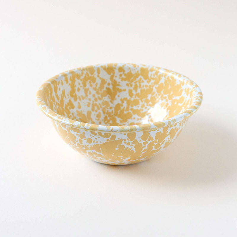 Big5 Marble Splatter Yellow Enamel Dinner Set Mug Plate Spoon Bowl Camping (each unit price is fo...