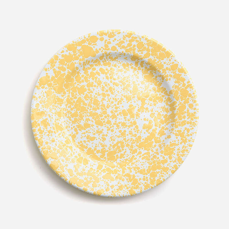 Big5 Marble Splatter Yellow Enamel Dinner Set Mug Plate Spoon Bowl Camping (each unit price is fo...
