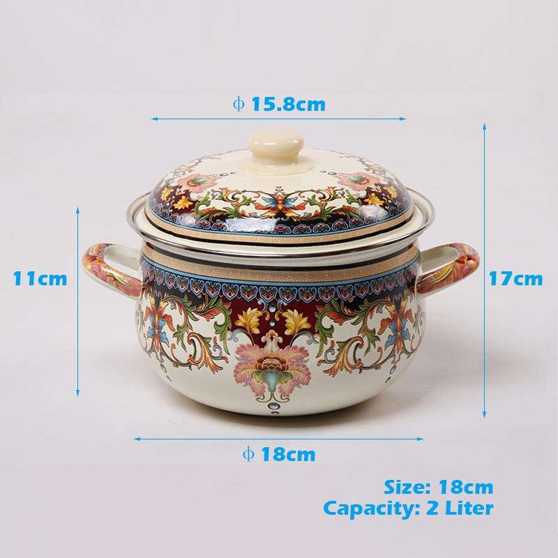 Agate Enamel Classic Flowers Stockpot Stew Pot Casserole
