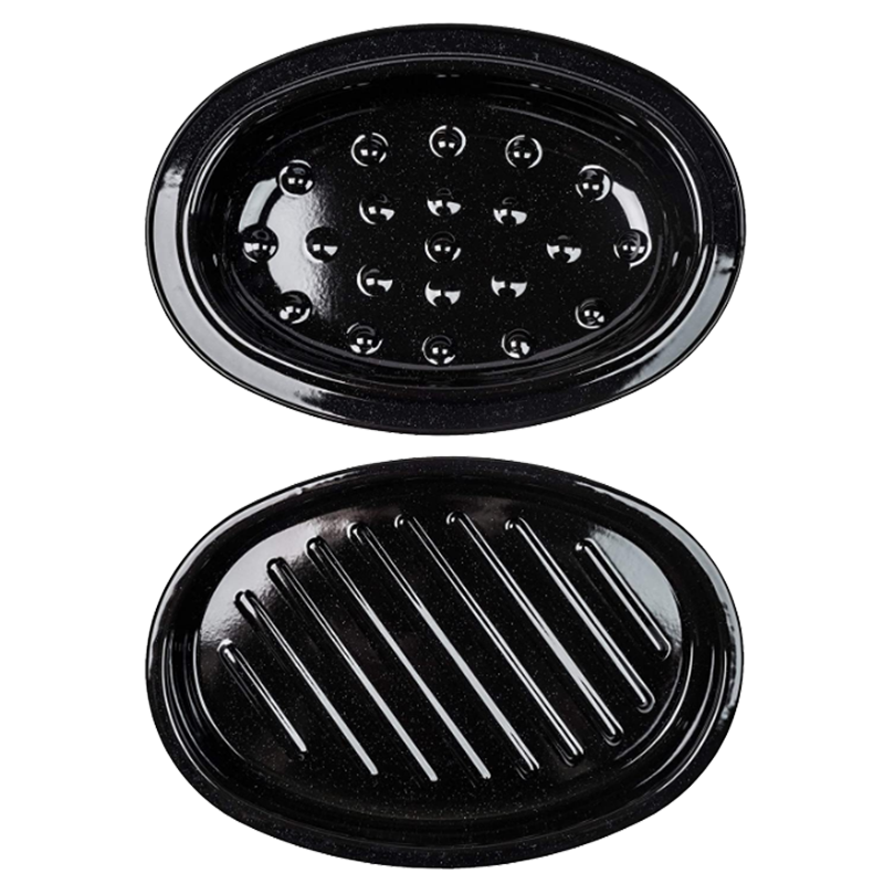 Big5 Enamel Roaster Oval Covered - 4.5LT / Black Flake