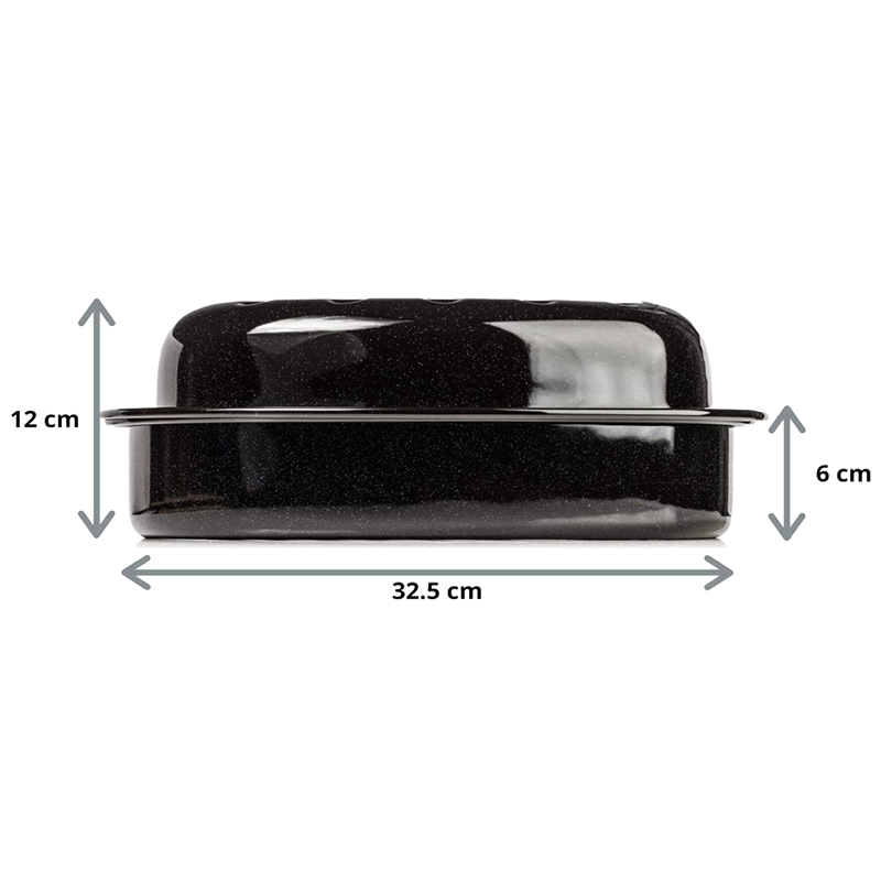Big5 Enamel Roaster Oval Covered - 4.5LT / Black Flake