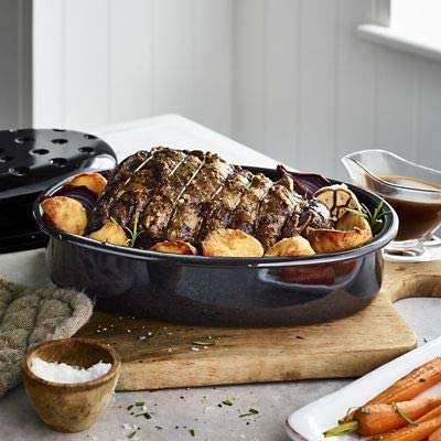 Big5 Enamel Roaster Oval Covered - 4.5LT / Black Flake