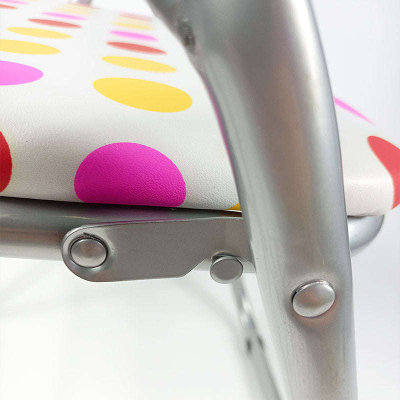 No Free Return - Steel Home Folding Chair Dotted Padded Chair