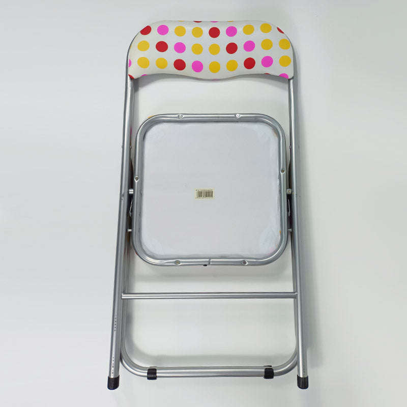 No Free Return - Steel Home Folding Chair Dotted Padded Chair