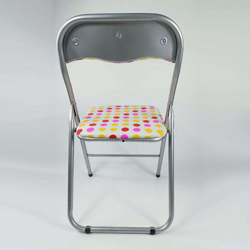No Free Return - Steel Home Folding Chair Dotted Padded Chair