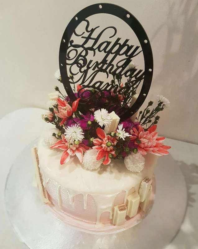 Custom Cake Topper (Acrylic) - Mirror Gold