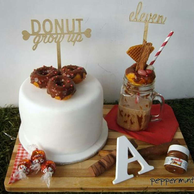 Custom Cake Topper (Wooden) - Silver