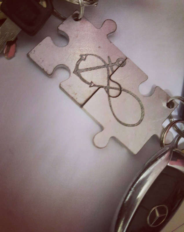 Custom Puzzle Keyring Set - Silver