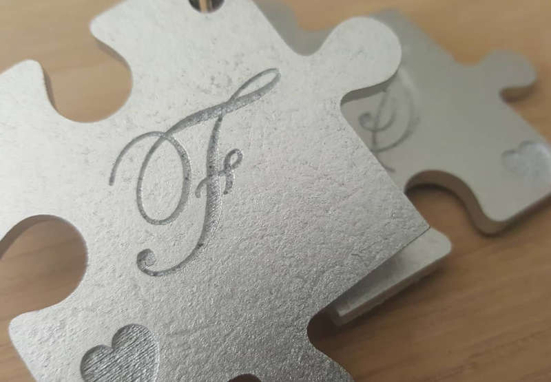 Custom Puzzle Keyring Set - Silver
