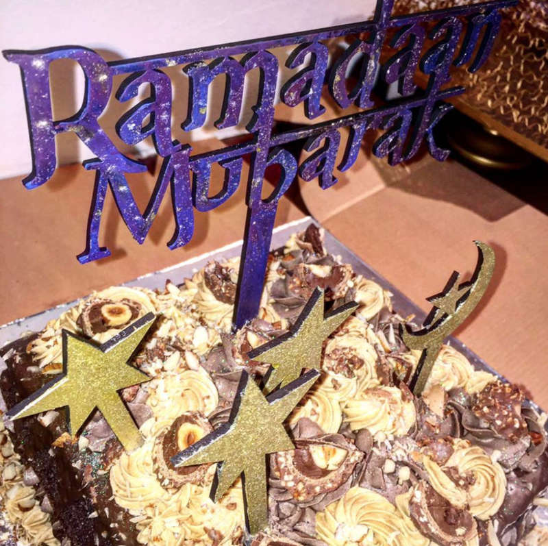 Cake Topper (Wooden) - Happy Birthday Mum / Silver