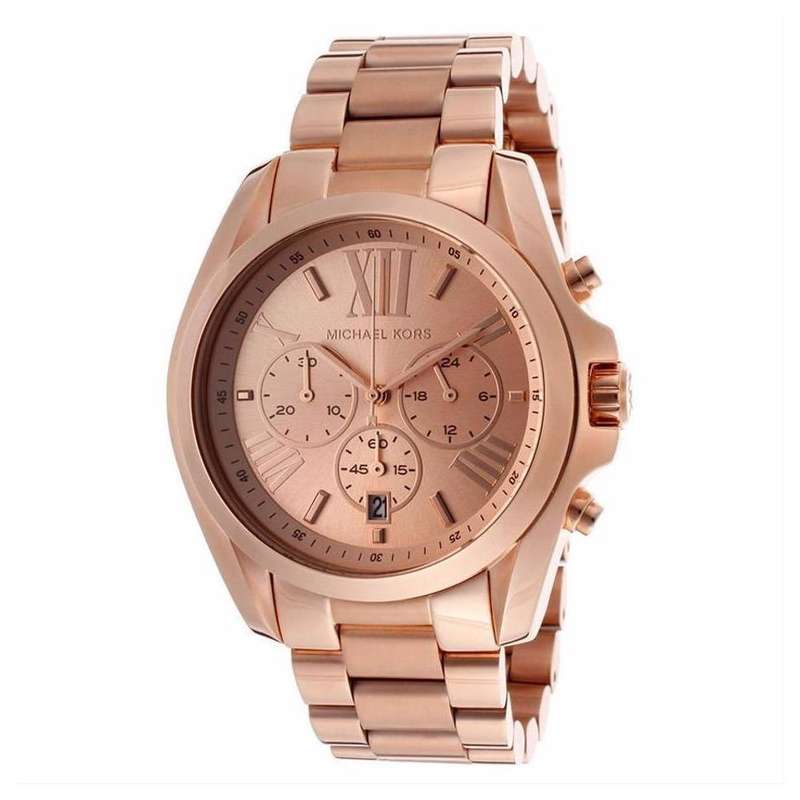 MICHAEL KORS Bradshaw Oversize Chronograph Rose Gold-tone Ladies Watch