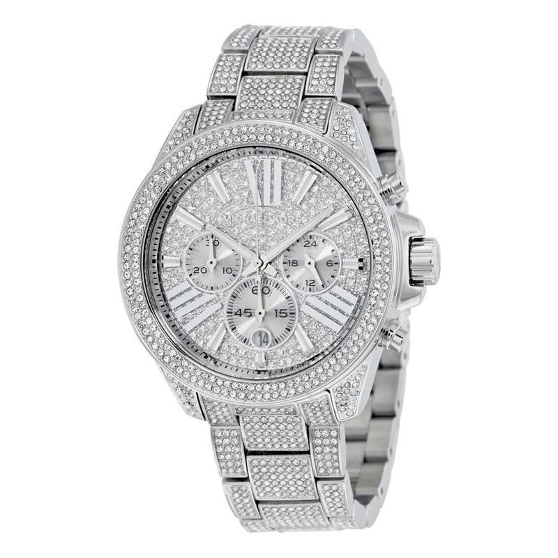 MICHAEL KORS Chronograph Crystal Pave Dial Ladies Watch