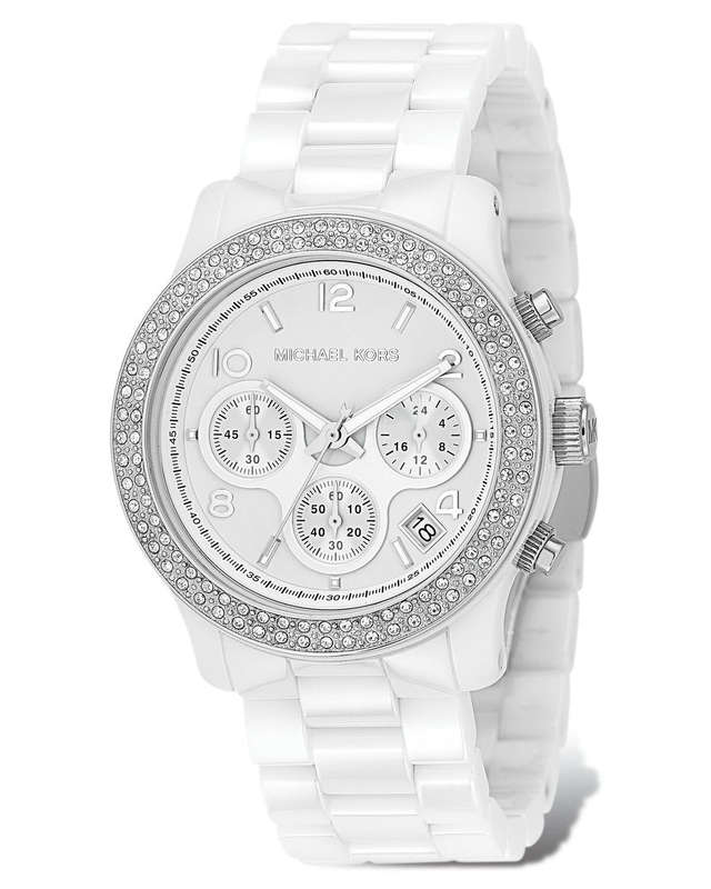 MICHAEL KORS Runway White Dial White Ceramic Ladies Watch