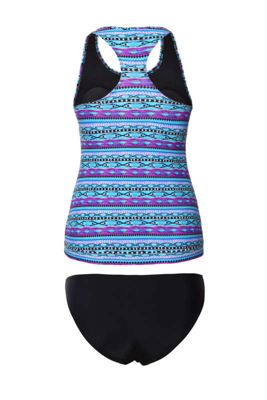 Print 2pcs Tankini Swimsuit Swimwear - XL